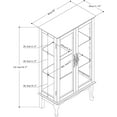 thumbnail image 2 of Curio Display Cabinet, 3 Tier Lighted Curio Cabinet with Shelves, Gift for Antiques Enthusiast, Tempered Glass Doors, Walnut, 2 of 9