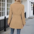 thumbnail image 5 of Women's Wool Blend Trench Coat Mid Length Double Button Front Elegant Slim Fit Overcoat For Fall Winter Casual Wear, 5 of 7