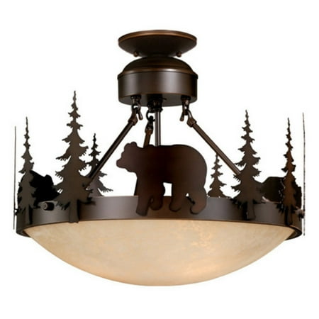 Marble Semi Flush - Vaxcel Lighting Bozeman CF55718BBZ Semi Flush Mount Light