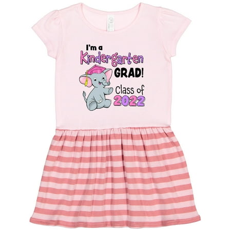 

Inktastic Im a Kindergarten Grad! Class of 2022-cute Elephant in Pink Cap Gift Toddler Girl Dress