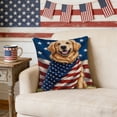 thumbnail image 3 of Diceymbol 2Pcs Patriotic Golden Retriever Throw Pillow Cover 4th of July Decorations American Flag Dog Pillow Case For Couch Sofa Living Room 250th Anniversary 17.72In, 3 of 6