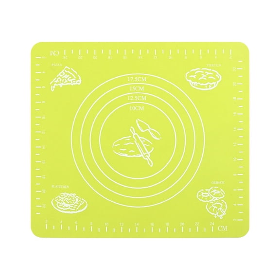 HWHCGZ 1 Pack Silicone Baking Mat with Scale, Non Stick Pastry Mat Sheet for Dough Rolling, Nonslip Mat Oven Liner Mat 10.23 x 11.4 Inch,Green