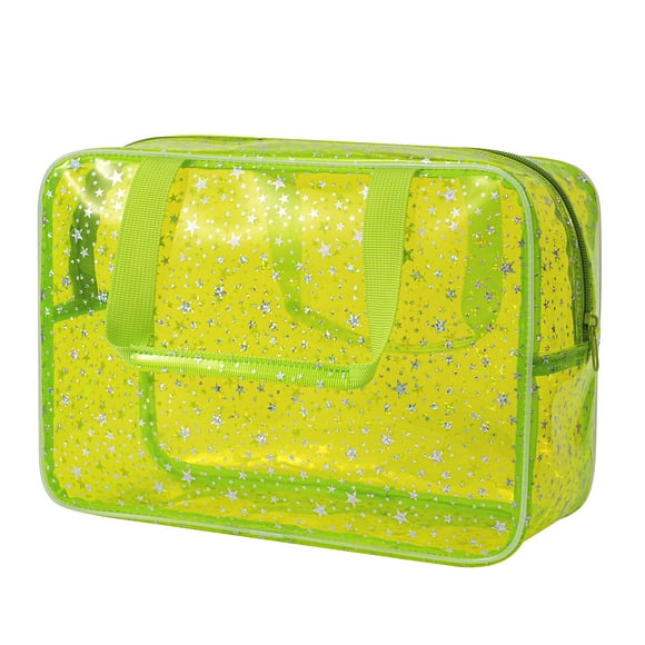 Bolsa de Cosméticos Estrella Grande Impermeable Verde de PVC Transparente RSRSLEII