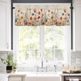 thumbnail image 5 of Yellow and Valances for Windows Red Poppy Watercolor Floral Plants Retro Linen Rod Pocket Curtain Valance Window Treatment Short Curtains for Kitchen Living Room, 42"x18", 5 of 5