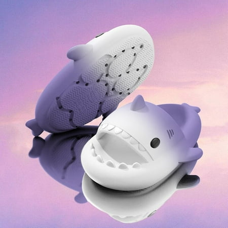 

Fashion Gradient Cartoon Shark Shape Slippers Unsiex Platform Bathroom Sandal Non-Slip Flip Flops Women Men Slides Soft Sole