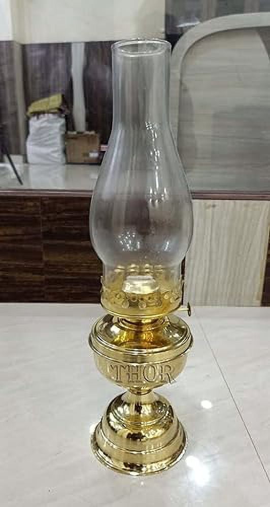 Brass Glass Oil Lamp Lantern - Maritime Collectible Home Decorative - Great for Gifting During - Weddings - Anniversaries Rustic Vintage Home Decor Gifts