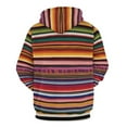 thumbnail image 6 of POBUDS Hoodie, Regular Fit Sporty Pullover Hooded Sweatshirt for Men Women Colorful Mexican Poncho Stripes S, 6 of 6