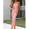 thumbnail image 4 of Vestido largo Realtix de seda satinada sin espalda para mujer, 4 of 5