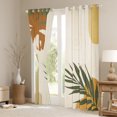 thumbnail image 3 of Homewish Retro Geometric Circle Black Out Curtains,Tropical Botanical Plam Curtains Pack of 2 (42x63 Each),Green Beige Brown Bedroom Curtains For Girls Boys,Super Cozy Room Decor, 3 of 6