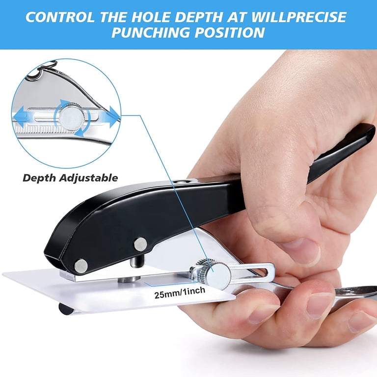Hole Punch 5/16 Inch-8mm Single Punch,5Pcs Heavy Duty Puncher Single,Paper Portable Hand Held Long For Paper Cards