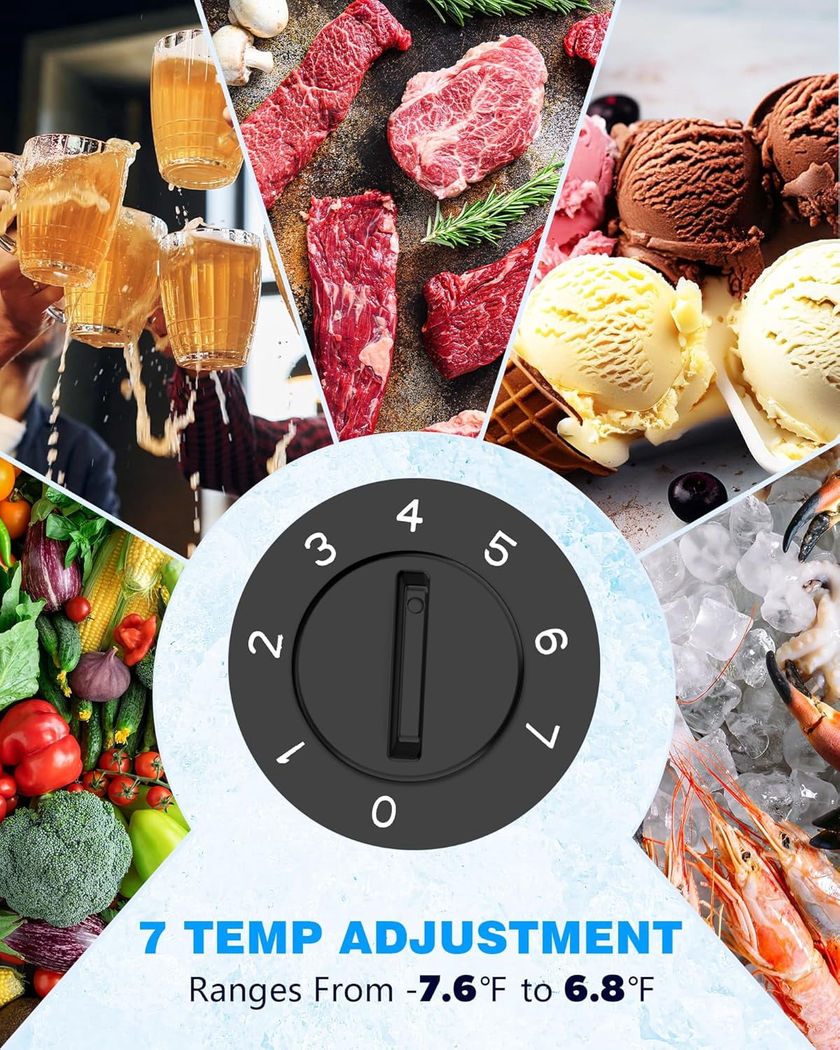 Crzoe 2.8 Cu.Ft Chest Freezer with Removable Basket and Bottom Defrost Water Drain Top Open Door Freestanding, Mini Freezer, Deep Freezer with Adjustable 7 Thermostat for Apartment/Home,Black