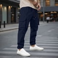 thumbnail image 2 of Pantalones de trabajo para hombre - Cordón con múltiples bolsillos, corte recto informal, poliéster - Resistentes, tallas S-XXL, cintura 74-93 cm, largo 104-110 cm, 2 of 5