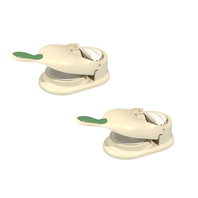 Oleegame 2PC 2 In 1 Dumpling Maker New Efficient Dumpling Skin Artifact DIY Dumpling Maker Molds Manual Dumpling Skin Maker Dumpling Moulds Kitchen Dumpling Making Tool Beige