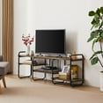 thumbnail image 3 of VECELO TV Stand for TVs up to 65 inch, Entertainment Center Console Table with Storage Shelves for Home/Living Room/Office, Brown, 3 of 8