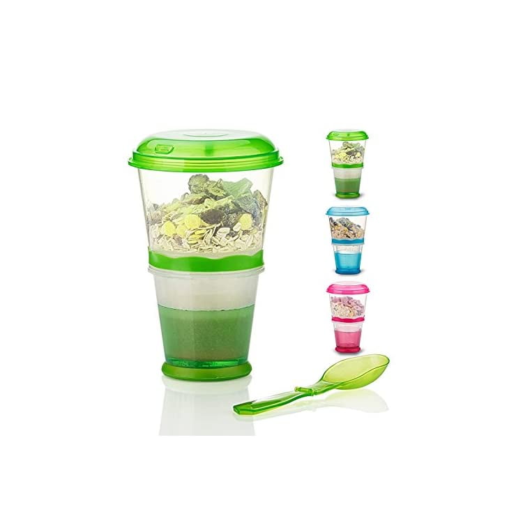 Cereal On The Go, Cup Container Breakfast Drink Milk Cups Portable Yogurt and Travel ToGo Food