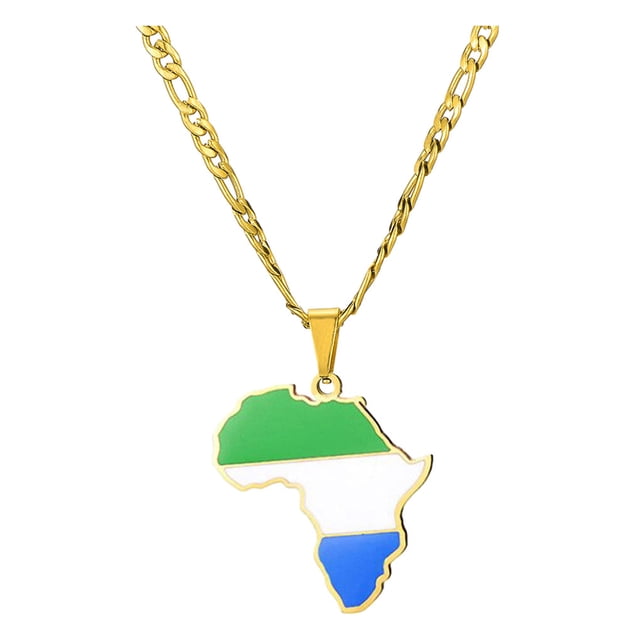 Sonducket Collar ligero con colgante de mapa de África, accesorio elegante y versátil, pieza llamativa Ropa, zapatos y accesorios Miscelánea Sierra Leona