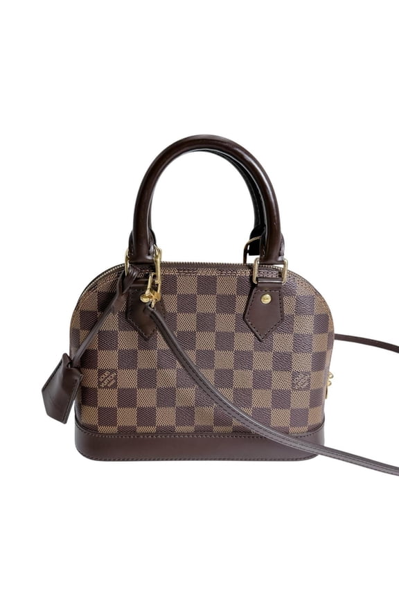 Pre-Owned Louis Vuitton Alma BB Handbag in Damier Canvas, Brown, N41221 (Good)