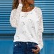 thumbnail image 2 of Gibobby Blusas Manga Larga Mujer Camiseta de manga larga con encaje de algodón y estampado floral para mujer（Blanco， S), 2 of 4