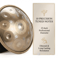 thumbnail image 6 of 22-inch 10-Note Meditation Handpan, Dual Sound Modes Art Device for Celebration, Champagne Gold, 6 of 6