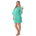 thumbnail image 2 of turquaz linen lightweight knee length waffle kimono bridesmaids spa robe (xx-large, serenity blue), 2 of 4