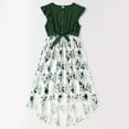 thumbnail image 3 of FYMNSI Mommy and Me Summer Casual Boho Dresses Floral A-Line Ruffled Sleeveless Sundress Family Matching Outfits Flowy Beach Hawaiian Dress Green (Baby Girl6-9M), 3 of 10