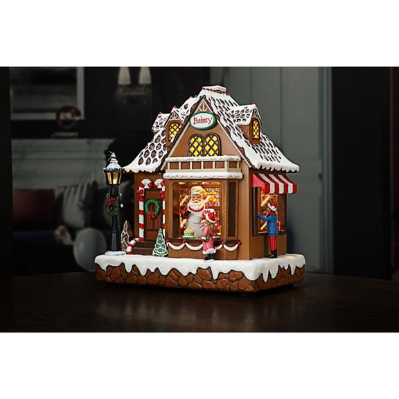 Icy Giftware Set of 2 Brown and White Christmas Bakery Shop Tabletop Decorations 10"