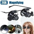thumbnail image 1 of EIMELI 20X Magnifier Watch Repair Magnifying Glasses Type Double Lens Eye Glass Loupe Jeweler Microscope With LED Light Repair Tools, 1 of 1