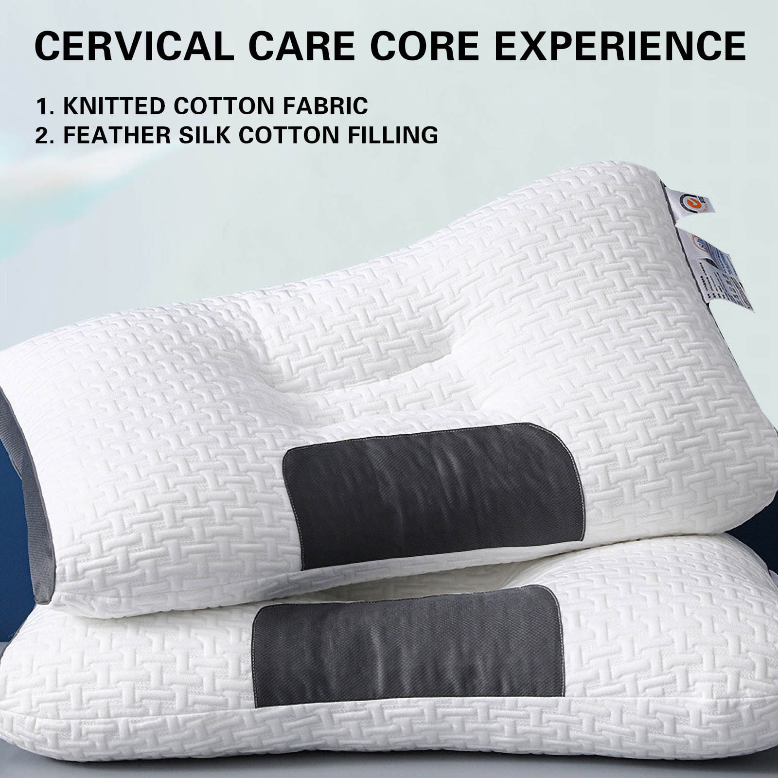 Oalirro Cervical Spine Support Pillow - Soft Non-Collapsing Foam Core for Neck Pain Relief & Sleep Support | Adjustable Pillow with Machine-Washable Cover | Orthopedic Design for Home, Office