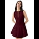 thumbnail image 3 of Vestido Mini Sin Mangas de Corte A para Mujer, de Verano, con Lazo, para Fiesta en Club, con Cremallera Corta Vino Tinto XS, 3 of 10