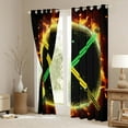thumbnail image 3 of Manfei Green Yellow Lightsaber Black Out Curtains,Video Games Theme Curtains Pack of 2 (42x63 Each),Modern Fashion Gaming Bedroom Curtains For Boys,Ultra Soft Home Decor, 3 of 6