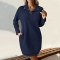 thumbnail image 2 of Diufon Womens Fall Dresses Lapel Button Long Sleeve Dress Casual Solid Color Mini Dress, 2 of 6