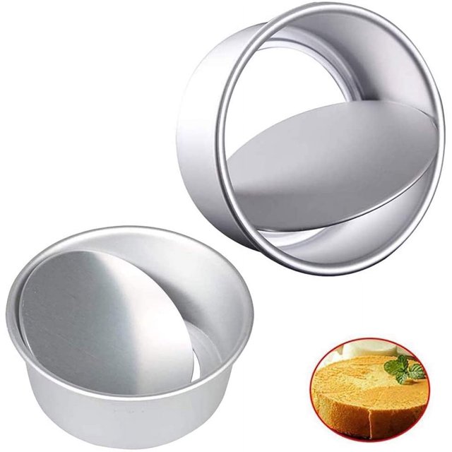 Cake Pan Round Baking Pans Antiadherente Bakeware Pan Bakeware Set de aluminio adecuado para deliciosos pasteles en casa 2 piezas, 6 pulgadas y 8 pulgadas, plata