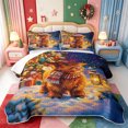 thumbnail image 2 of Manfei Cute Highland Cow Quilt King,Christmas Winter Festive King Coverlet Set,3pcs,1 Bedspread and 2 Pillowcases, 2 of 7