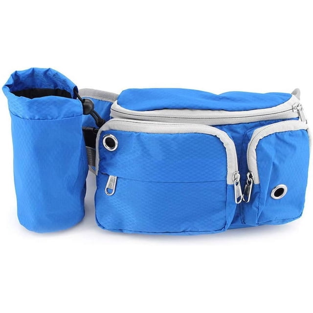 1 bolsa de comida para perros azul, bolsa de bocadillos para entrenamiento de cachorros, bolsa para cinturón para correr, cinturón ajustable, soporte para botella de agua, adecuado para caminar y correr oso de fresa Electrónica