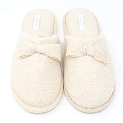 

Women s Diamond Pattern Plush Memory Foam Slippers With Bow Tie 8-9