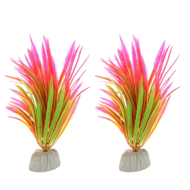 2uds Acuario Plantas, Artificial Pez Tanque Planta, Rosa, 5.12