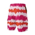 thumbnail image 5 of Men's Tie Dye Cargo Shorts With Multi-Pockets And Woven Belt Featuring Vintage Washed Effect For Summer Beach Hiking Streetwear Fashion Hot Pink L, 5 of 5