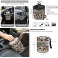 thumbnail image 4 of Yuyamidu Brown Cow Print Car Seat Cover Set of 12 Western Aztec Front Seat Covers Steering Wheel Cover Seatbelt Pads Armrest Cover Trash Can Air Vent Holder Rearview Mirror Cover Coasters Keychain, 4 of 7