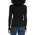 thumbnail image 2 of CeCe womens  Ruffle Mock Neck Sweater, xs, Black, 2 of 3