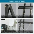 thumbnail image 3 of Studio Display Wood Tripod Easel for Posters, Art, Event Signage, Tradeshows, or Seminars (63" Tall), Black, 3 of 4