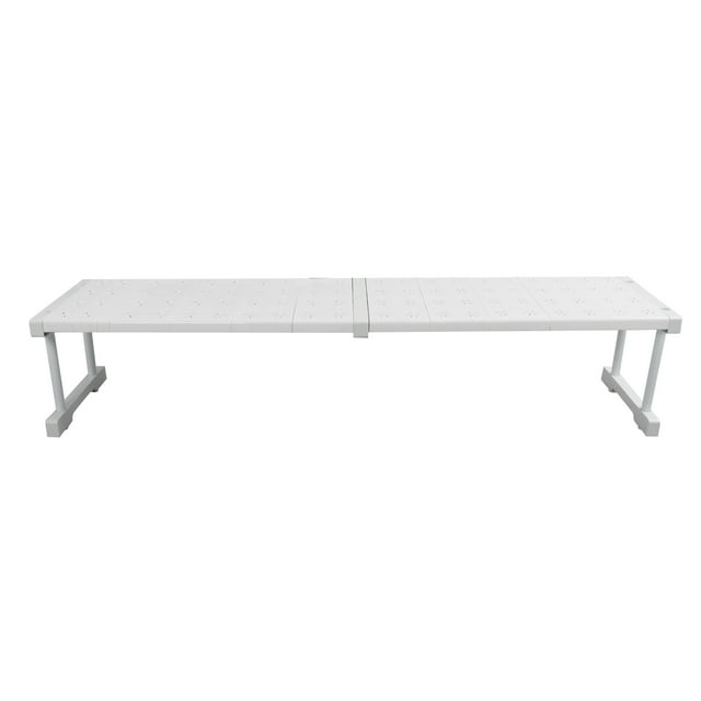 Organisateur d'Étagère de Placard Extensible avec Design Réglable, Étagère de Tension pour Évier de Garde-Robe, Acier au Carbone et Plastique, Largeur 24cm Hauteur 22cm