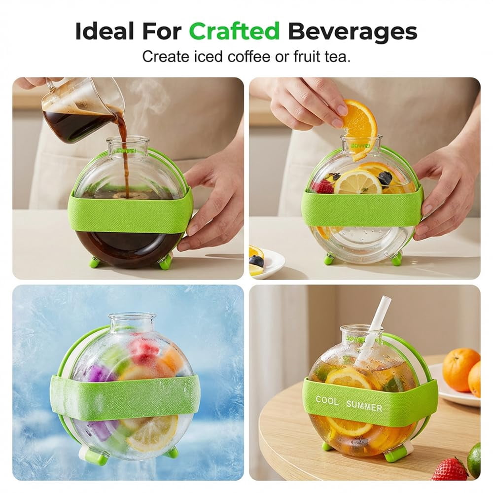 Ice Cube Maker Bottle, 2-in-1 Ice Cube Bottle with Straw, Easy Press Ice Tray Water Bottle, Leak Proof Lid, Vertical Ice Maker for Freezer, Travel, Gym & Home Use.