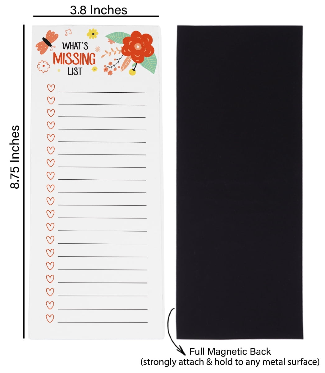 Inkdotpot Pack of 3 Magnetic Fridge To-Do List Notepads- Magnetic Memo Pads For Refrigerator-(50 Sheets Each)-9A