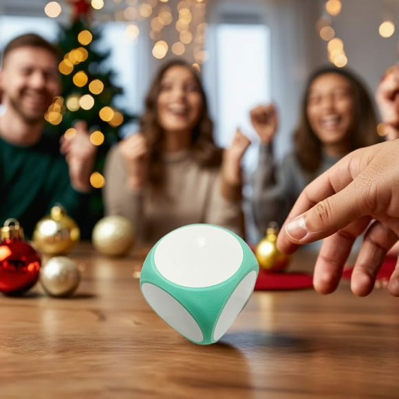 DIY Erasable Santa Gift Exchange Dice Game - Reusable Plastic Party Toy for Christmas Swaps, Customizable Rules for Fun Holiday Gatherings, Perfect for Friends & Family Festive Game Nights.