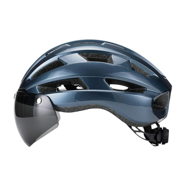 Casco de bicicleta ajustable con parabrisas para ciclismo de carretera Azul