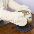 thumbnail image 3 of HEETLY 13-Inch Terry Cloth Commercial Oven Mitts, 1-Pair Set, 425°F Heat Resistant, White, 3 of 6