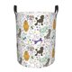 thumbnail image 1 of Balery Colorful Poodle Dog Cesta de ropa redonda con asas, impermeable, independiente, para ropa, juguetes, dormitorio y familia-Small, 1 of 6