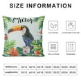 thumbnail image 5 of Autua Toucan Leaves Tropical Decorative Cushion Throw Pillow Cover for Home Couch Living Room Bed Sofa Pillowcase 1PC 24x24in, 5 of 5