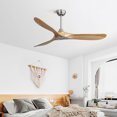 thumbnail image 6 of Noaman 60 Inch Outdoor Ceiling Fan Without Light, 3 Solid Wood Blades, Brushed Nickel, DC Motor with Remote Control, Reversible for Year-Round Use, 6 of 7