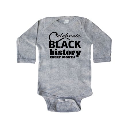 

Inktastic Celebrate Black History Every Month Gift Baby Boy or Baby Girl Long Sleeve Bodysuit